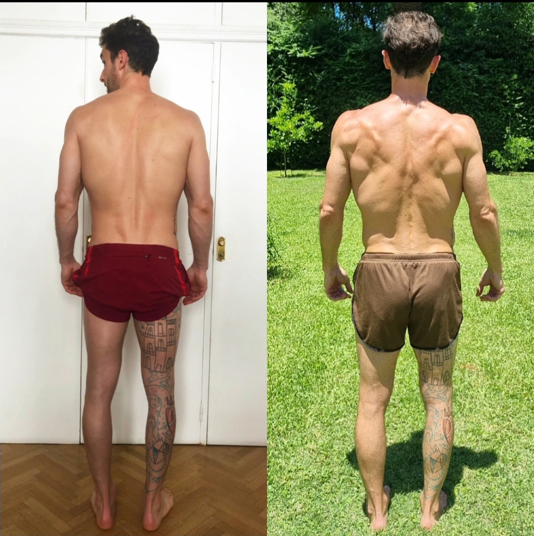 Francisco back-view before and after comparison