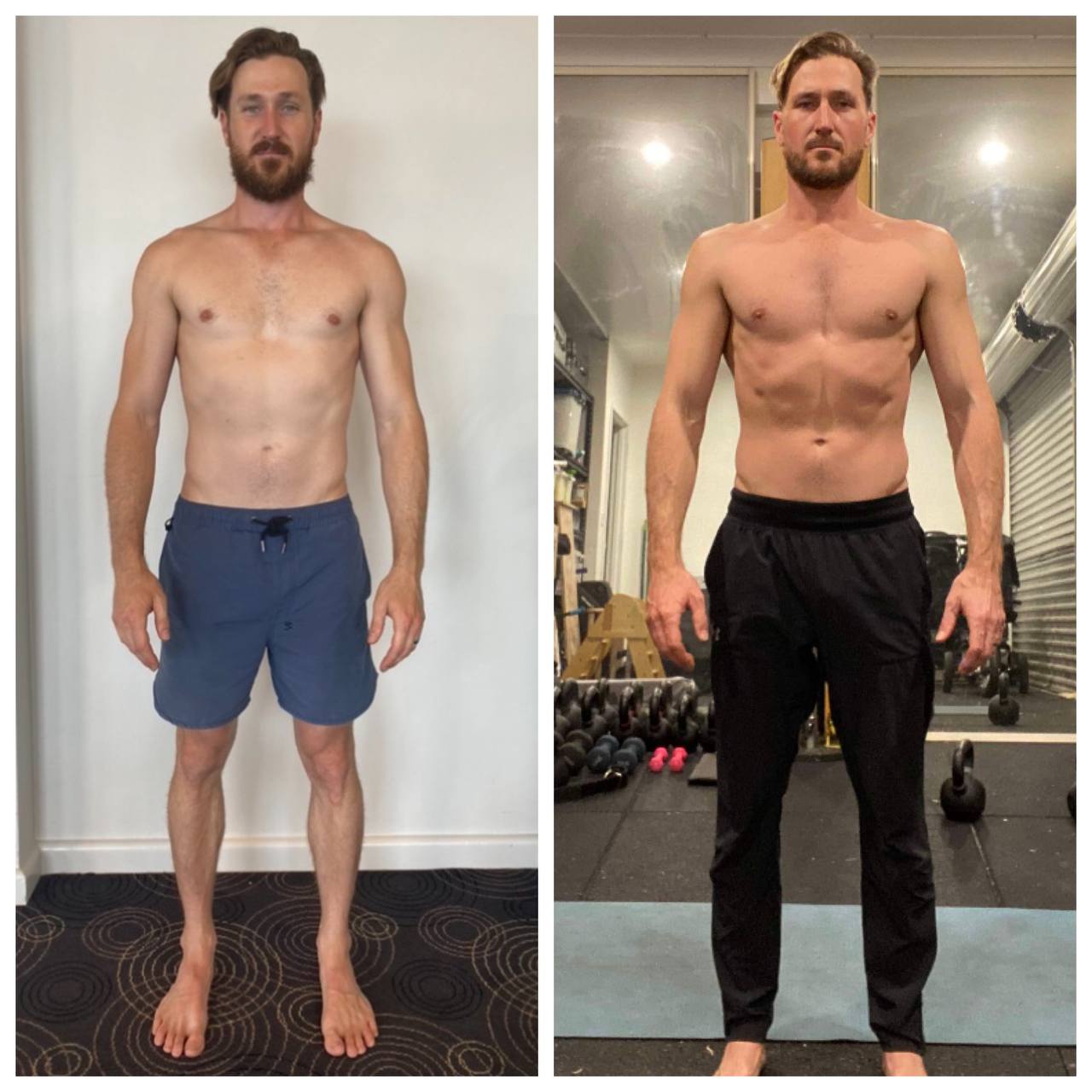 Matt front-view before and after comparison